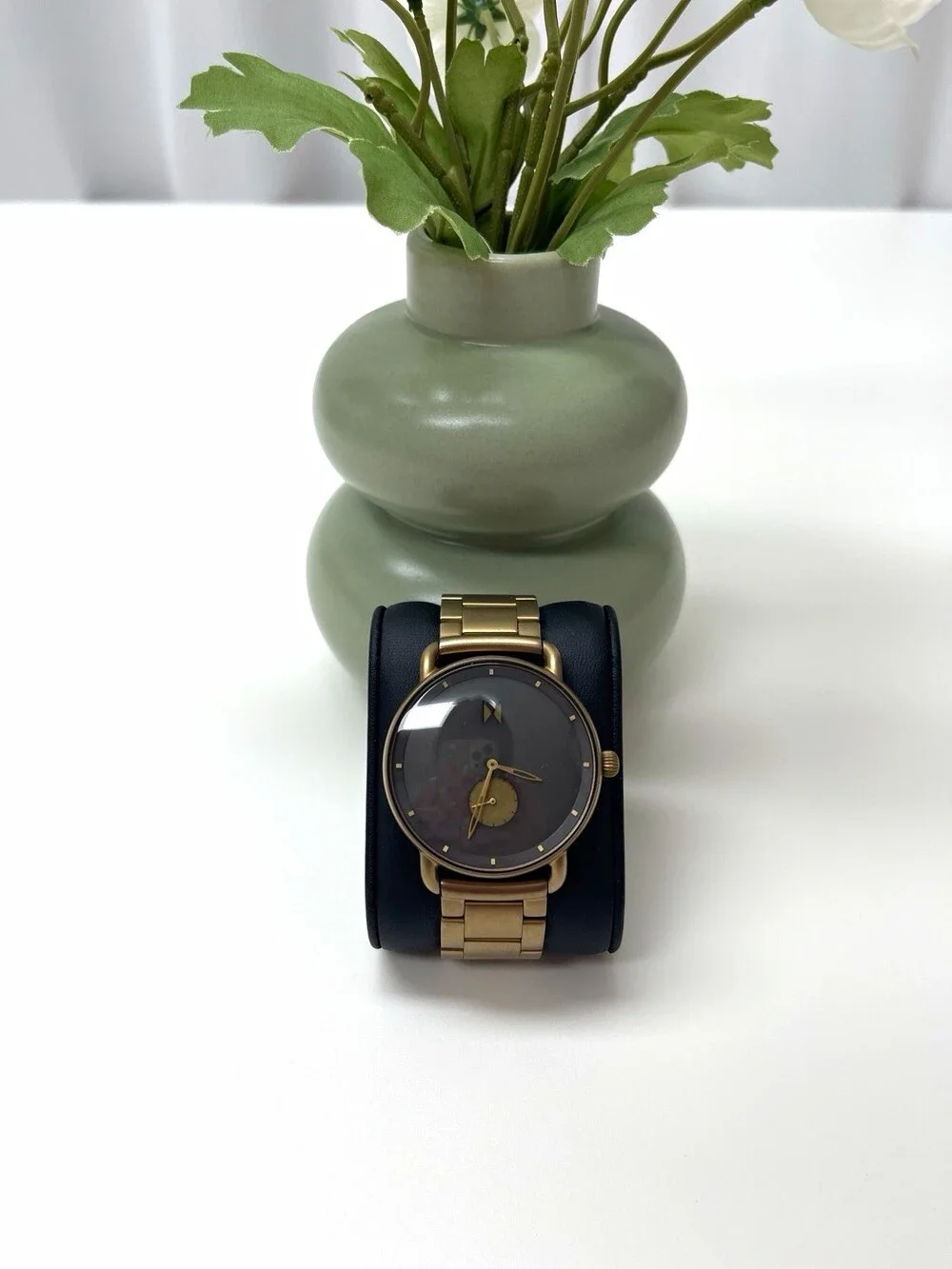 MVMT Revolver Gold Tone Stainless Steel Quartz Watch Black Dial 50m